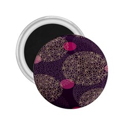 Twig Surface Design Purple Pink Gold Circle 2 25  Magnets