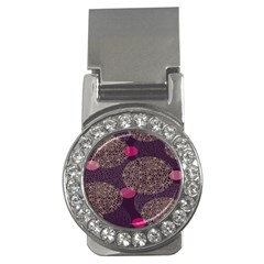 Twig Surface Design Purple Pink Gold Circle Money Clips (cz)  by Alisyart