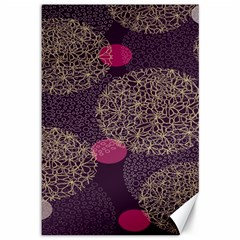 Twig Surface Design Purple Pink Gold Circle Canvas 12  X 18  