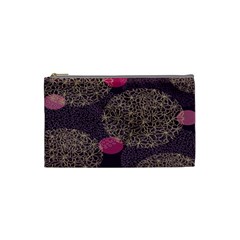 Twig Surface Design Purple Pink Gold Circle Cosmetic Bag (small) 