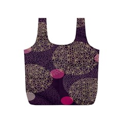 Twig Surface Design Purple Pink Gold Circle Full Print Recycle Bags (s) 