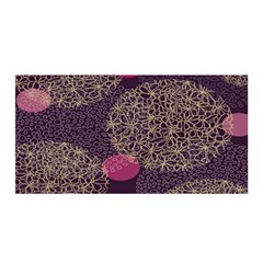 Twig Surface Design Purple Pink Gold Circle Satin Wrap by Alisyart