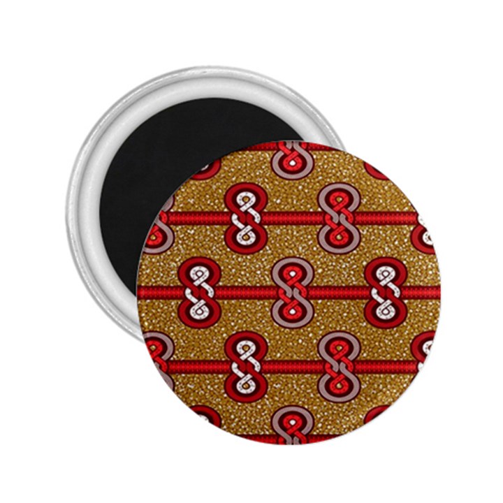African Fabric Iron Chains Red Purple Pink 2.25  Magnets