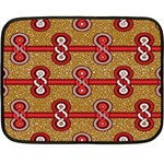 African Fabric Iron Chains Red Purple Pink Double Sided Fleece Blanket (Mini)  35 x27  Blanket Back