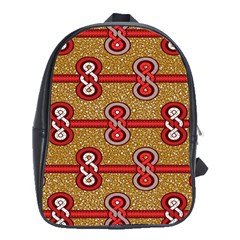 African Fabric Iron Chains Red Purple Pink School Bags (xl)  by Alisyart