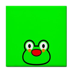 Animals Frog Face Green Tile Coasters by Alisyart