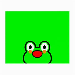 Animals Frog Face Green Small Glasses Cloth (2-side) by Alisyart