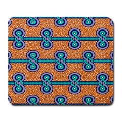 African Fabric Iron Chains Blue Orange Large Mousepads