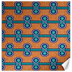 African Fabric Iron Chains Blue Orange Canvas 16  X 16  