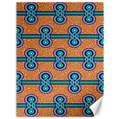 African Fabric Iron Chains Blue Orange Canvas 36  X 48   by Alisyart