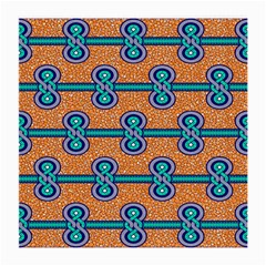 African Fabric Iron Chains Blue Orange Medium Glasses Cloth