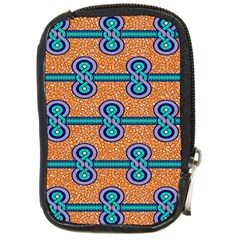 African Fabric Iron Chains Blue Orange Compact Camera Cases