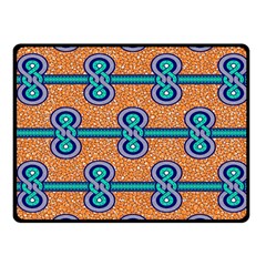 African Fabric Iron Chains Blue Orange Fleece Blanket (small)