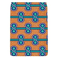African Fabric Iron Chains Blue Orange Flap Covers (s) 