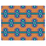 African Fabric Iron Chains Blue Orange Double Sided Flano Blanket (Medium)  60 x50  Blanket Front