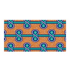 African Fabric Iron Chains Blue Orange Satin Wrap