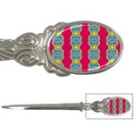 African Fabric Iron Chains Red Yellow Blue Grey Letter Openers Front