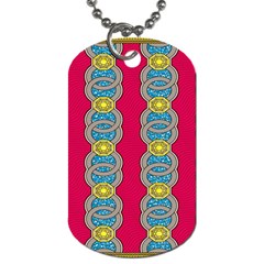 African Fabric Iron Chains Red Yellow Blue Grey Dog Tag (two Sides)