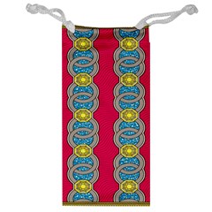 African Fabric Iron Chains Red Yellow Blue Grey Jewelry Bag