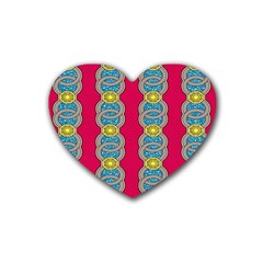 African Fabric Iron Chains Red Yellow Blue Grey Heart Coaster (4 Pack)  by Alisyart