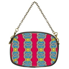 African Fabric Iron Chains Red Yellow Blue Grey Chain Purses (two Sides) 