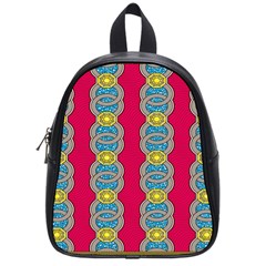 African Fabric Iron Chains Red Yellow Blue Grey School Bags (small) 