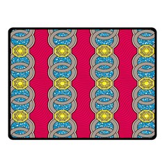 African Fabric Iron Chains Red Yellow Blue Grey Fleece Blanket (small)