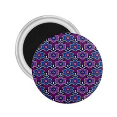 African Fabric Flower Purple 2 25  Magnets