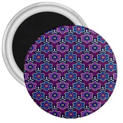 African Fabric Flower Purple 3  Magnets by Alisyart