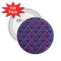 African Fabric Flower Purple 2 25  Buttons (100 Pack) 