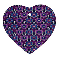 African Fabric Flower Purple Heart Ornament (two Sides) by Alisyart