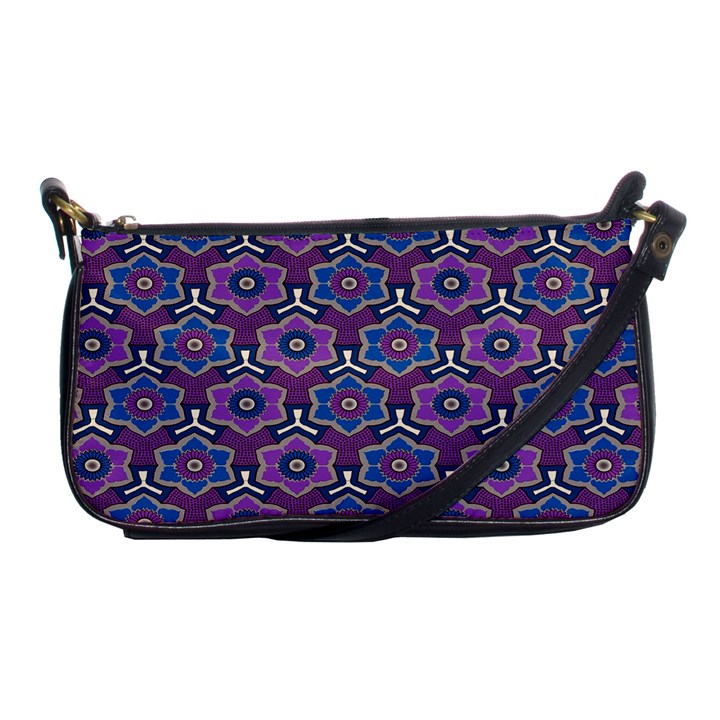 African Fabric Flower Purple Shoulder Clutch Bags