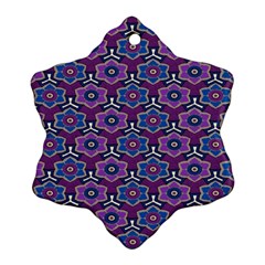 African Fabric Flower Purple Snowflake Ornament (two Sides)