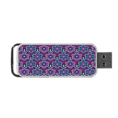 African Fabric Flower Purple Portable Usb Flash (one Side)