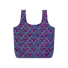 African Fabric Flower Purple Full Print Recycle Bags (s) 