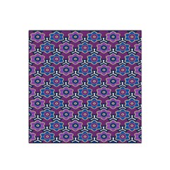 African Fabric Flower Purple Satin Bandana Scarf