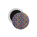 African Fabric Flower Green Purple 1.75  Magnets Front