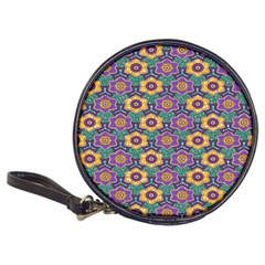 African Fabric Flower Green Purple Classic 20-cd Wallets