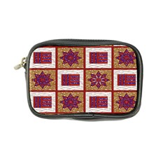 African Fabric Star Plaid Gold Blue Red Coin Purse