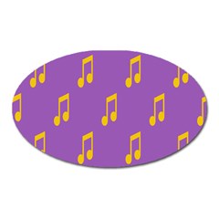 Eighth Note Music Tone Yellow Purple Oval Magnet