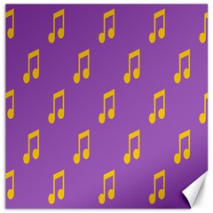Eighth Note Music Tone Yellow Purple Canvas 20  X 20  