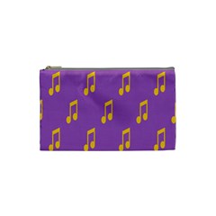 Eighth Note Music Tone Yellow Purple Cosmetic Bag (small) 