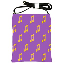 Eighth Note Music Tone Yellow Purple Shoulder Sling Bags