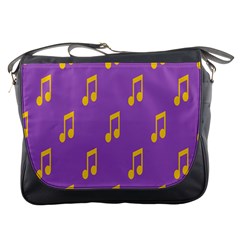 Eighth Note Music Tone Yellow Purple Messenger Bags