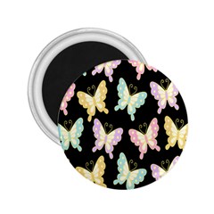 Butterfly Fly Gold Pink Blue Purple Black 2 25  Magnets