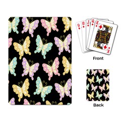 Butterfly Fly Gold Pink Blue Purple Black Playing Card