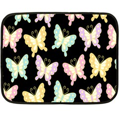 Butterfly Fly Gold Pink Blue Purple Black Double Sided Fleece Blanket (mini)  by Alisyart