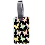 Butterfly Fly Gold Pink Blue Purple Black Luggage Tags (One Side)  Front