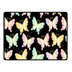 Butterfly Fly Gold Pink Blue Purple Black Double Sided Fleece Blanket (small)  by Alisyart