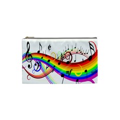 Color Music Notes Cosmetic Bag (small) 